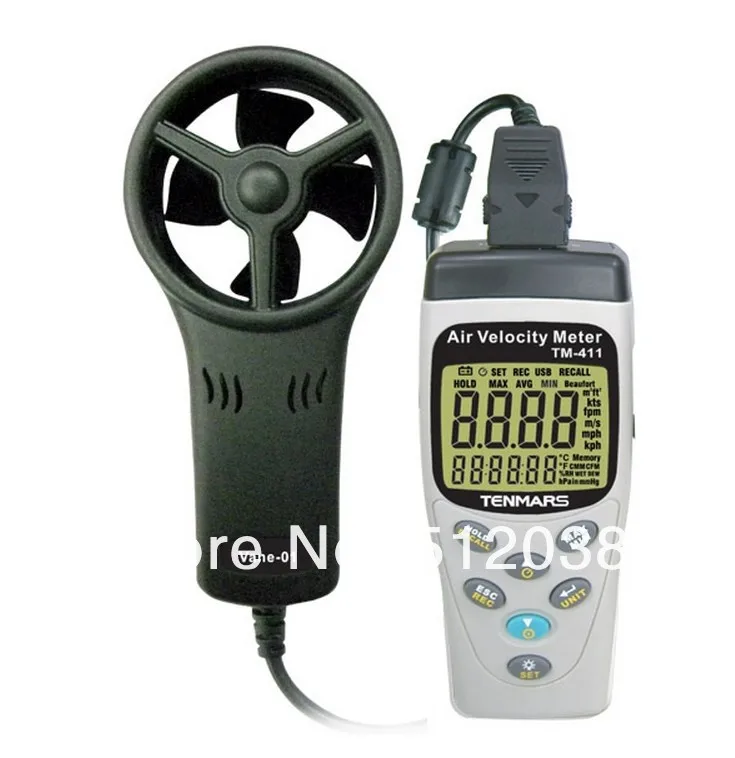 

TENMARS TM-411 Air Velocity Meter Airspeed Anemoscope Anemometer -20~50 C