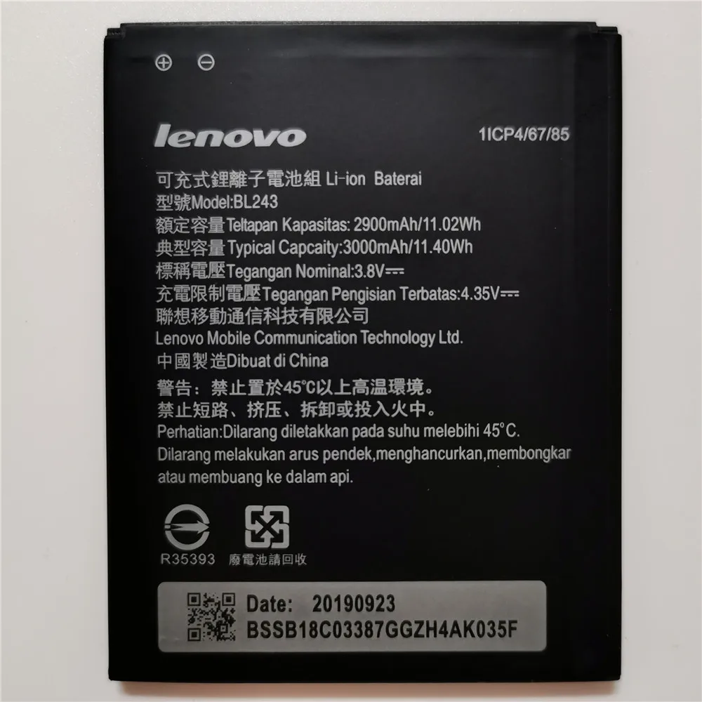 Новинка BL 243 BL243 батарея для lenovo Lemon K3 Note K50-T5 A7000 A5500 A5600 A7600 2900 мАч резервная батарея для мобильного телефона