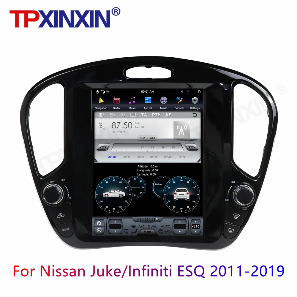 

10.4" Tesla IPS Screen Android 9 PX6 Car Auto Radio For Nissan Juke / Infiniti ESQ Multimedia DVD Player Navigation HeadUnit GPS