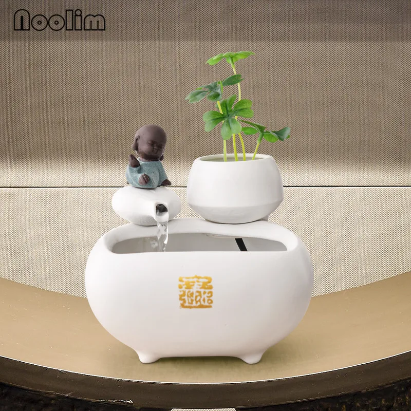 Керамический маленький монах ручной работы украшения для фонтана воды офисный