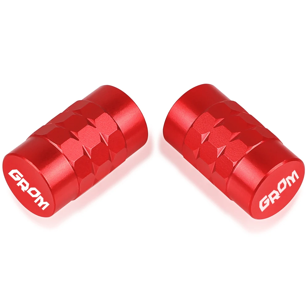 

with Logo "GROM" For HONDA GROM Moto Accessorie Wheel Tire Valve stem caps Cover Air Aluminum Valve Caps Stem Cover