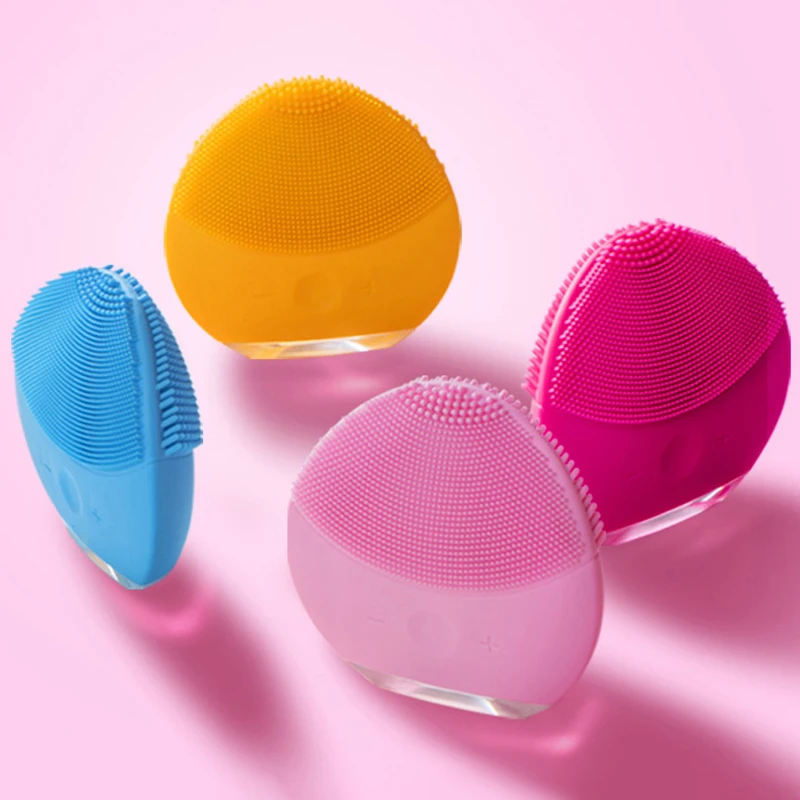 

Electric Silicone Facial Brush Skin Care Face Brush Ultrasonic Vibration Pore Cleansing Washer Blackhead facial cleansing brush
