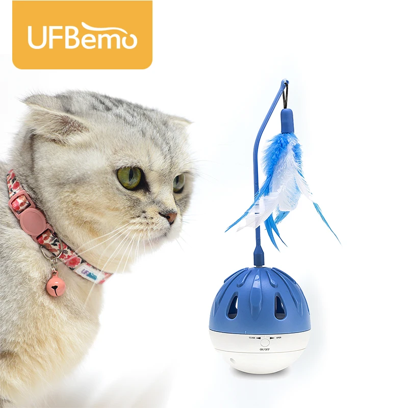 

Игрушка для кошек UFBemo, палочка с перьями, палочка, Электрический воблер, мяч Tuimelaar, Дозирующий котенок, Интерактивная тренировочная игрушка ...