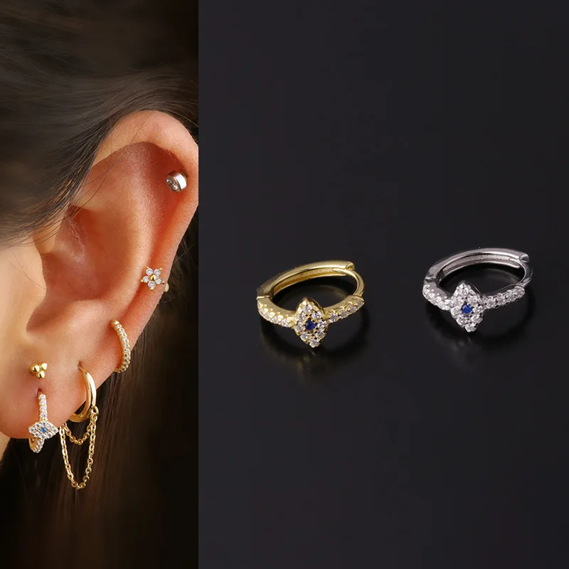 

1Pc CZ Evil Eye Ear Bone Hoop Earrings for Women Dainty Ear Clip Cuff Nose Ring Small Cartilage Earrings Piercing Jewelry Gift