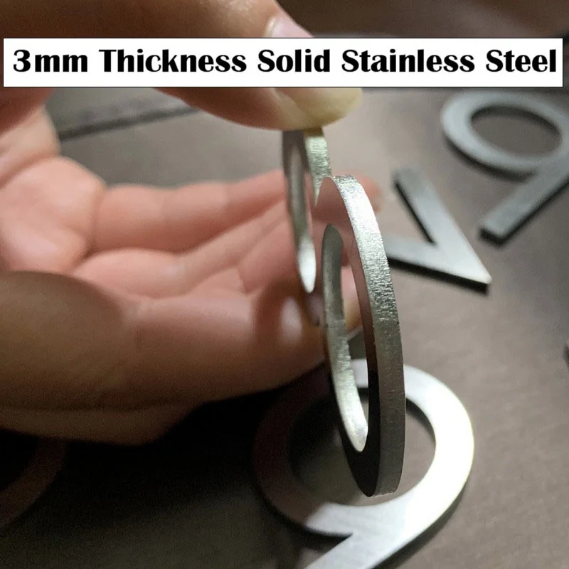 Самоклеящиеся домашние цифры-наклейки из нержавеющей стали металлическая