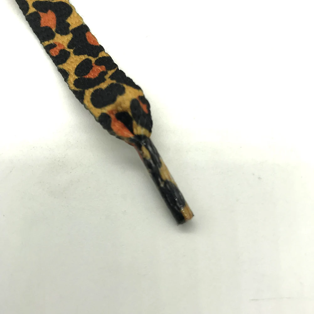 1 Pair Newest Classic Leopard Print Shoelaces Fashion Flat Laces Applicable to all kinds of shoes Leopard Print Shoestrings