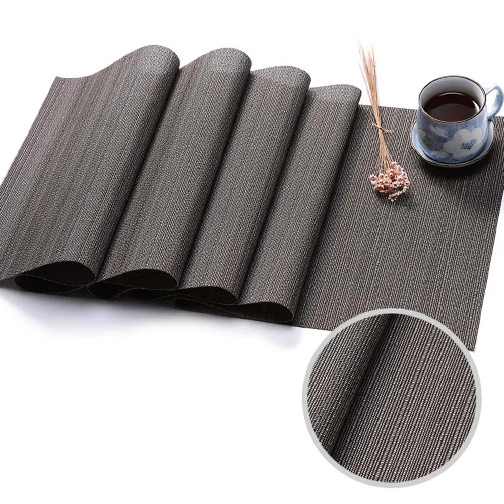 

Table Mats Home American European Simple Dining 180cm Anti-mildew Heat-Resistant PVC Crossweave Woven 180*30cm Decoration