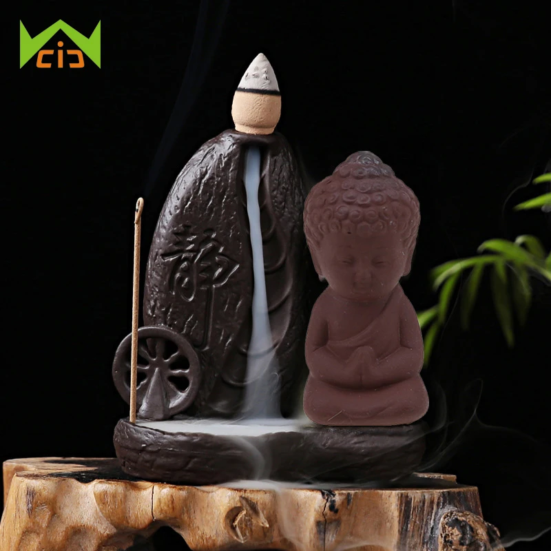 Керамическая миниатюрная Милая статуя Будды фигурка монаха креативная