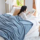 Клетчатое одеяло, синее Коралловое флисовое покрывало для дивана, зимнее мягкое и теплое Фланелевое покрывало для кровати, Простое розовое Норковое флисовое покрывало