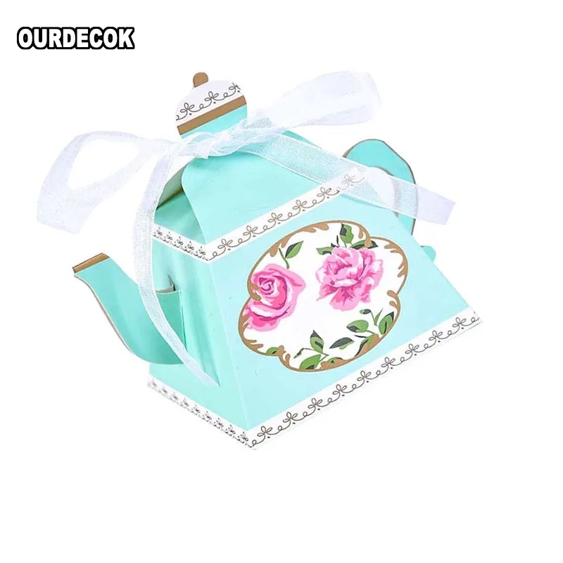50 шт. подарочные коробки чайная чашка чайник свадебный сувенир Конфета коробка с