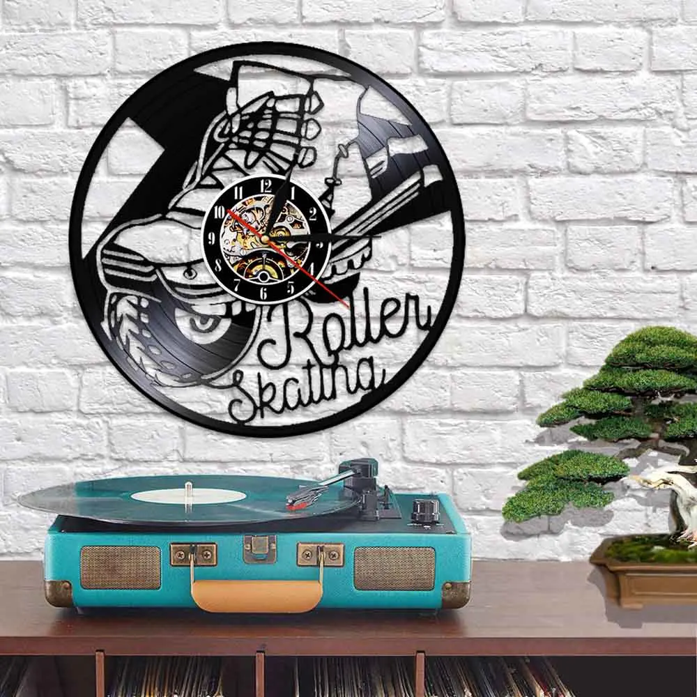 Роликовые коньки виниловые 3D настенные часы Винтажные висячие винтажные