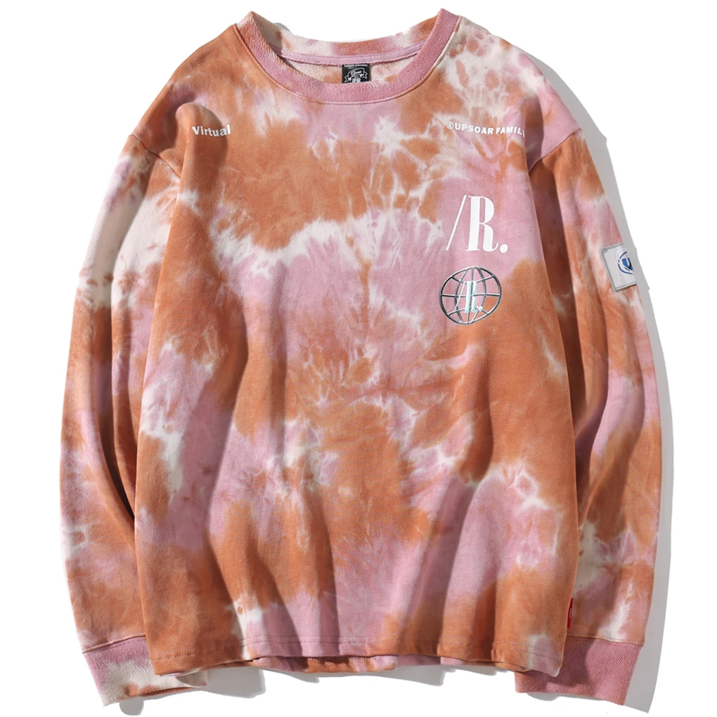 Повседневные свободные худи с круглым вырезом мужские хипстерские толстовки в