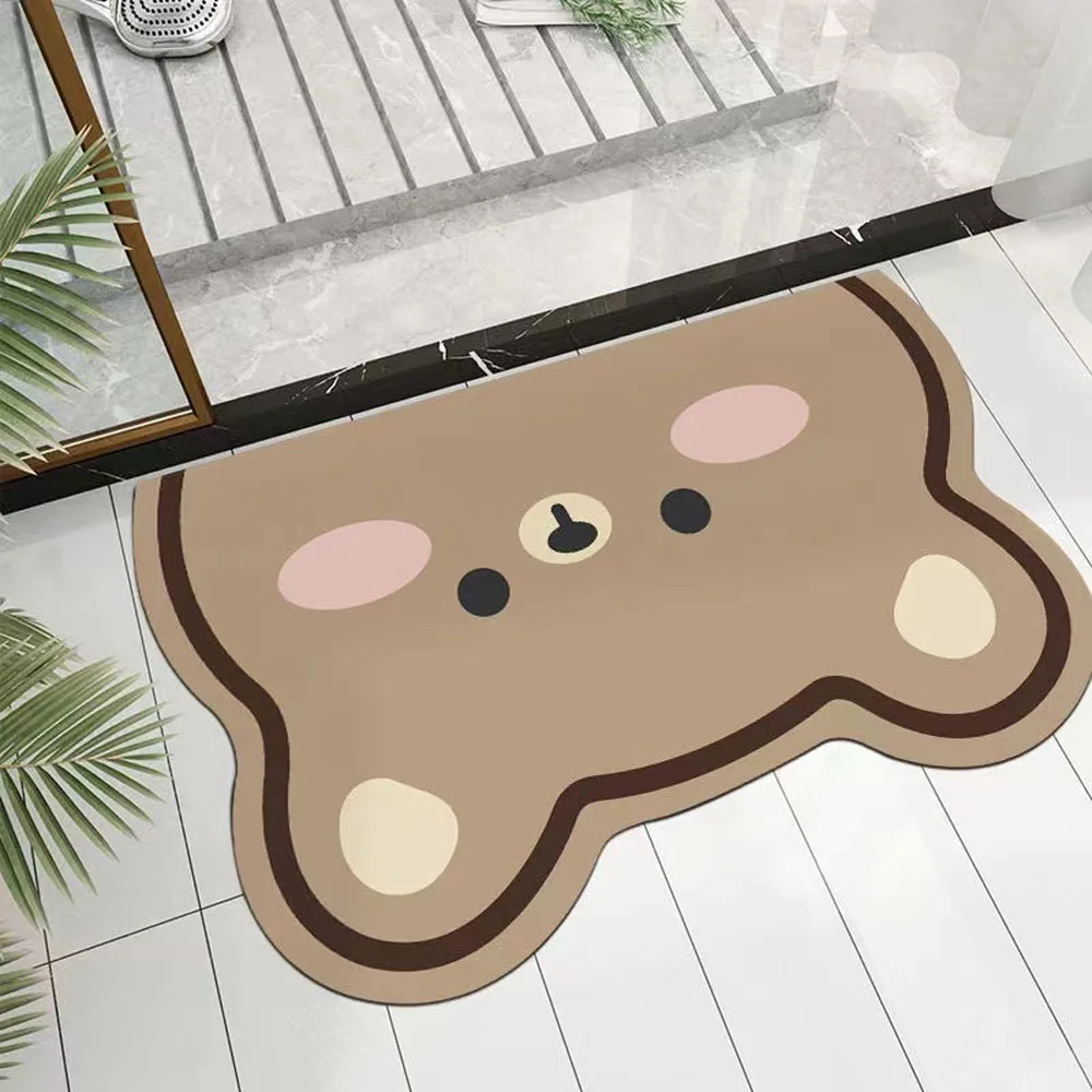 

Bathroom Carpet Super Absorbent Bath Mat Quick Drying Bathroom Rug Non-slip Entrance Doormat Floor Mats lovely Carpet