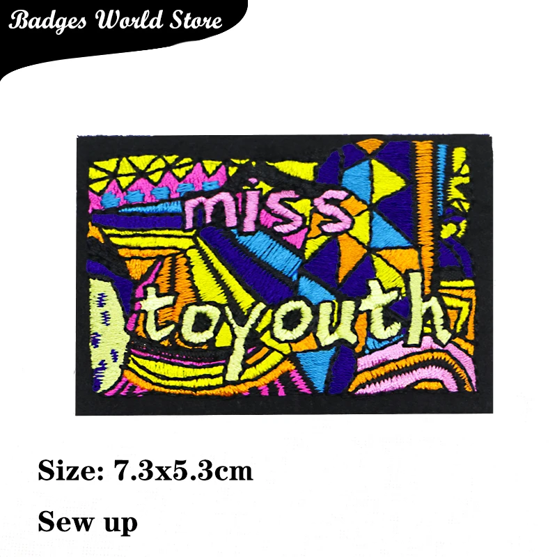 Прямоугольник молния бум щит Полихромная икона вышивка аппликация нашивки для