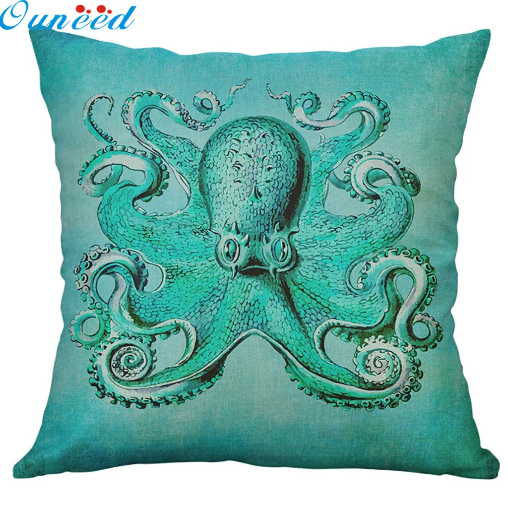 Ouneed Подушка Чехол КИТ Осьминог узор подушки креативное морским обитателям
