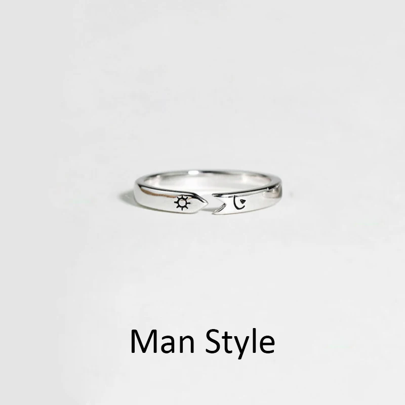 Men Style Оригинальные Серебряные парные кольца ручной работы для мужчин и женщин, креативные парные кольца, подарок на день рождения - Цвет основного камня: Men Style