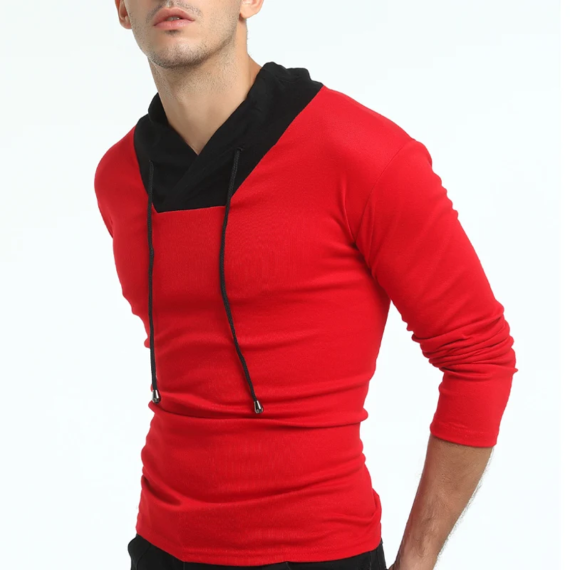 

HongMiao 2021 New Fashion Slim Fit Long Sleeve Running T Shirt Fitness Fitness Camiseta Patchwork Men Cotton Sport T-Shirt Q