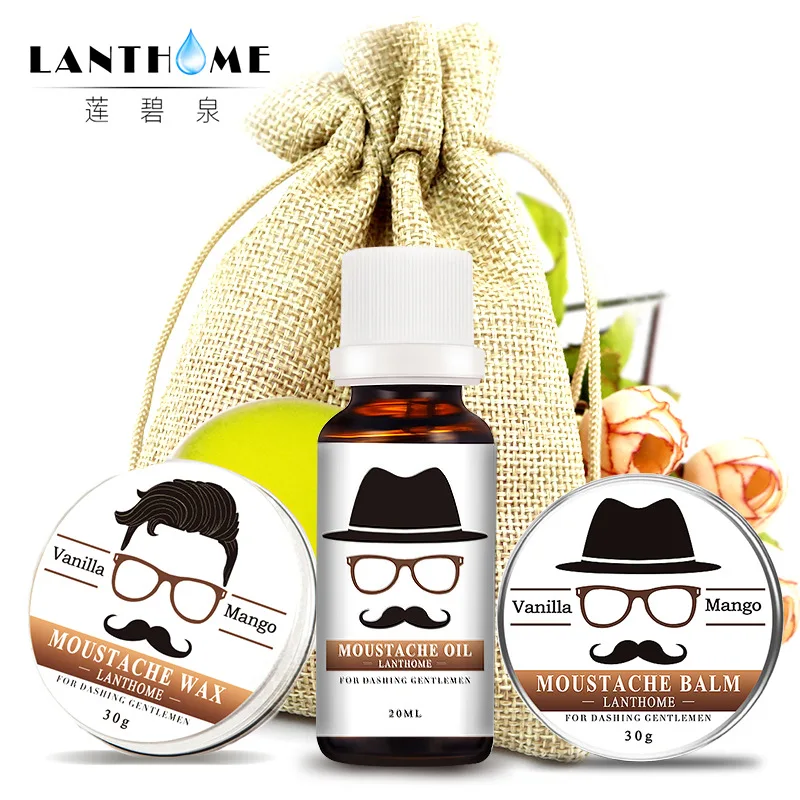 

Lianbiquan LANTHOME Beard wax & Beard oil Beard Cream Beard Oil Setting Nourishing Set