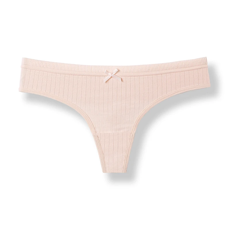 Light Pink VDOGRIR, сексуальные стринги, Хлопковые женские трусики хлопковые трусы с бантом, нижнее белье, женское нижнее белье, бесшовные женские модные трусики Танга - Цвет: Light Pink