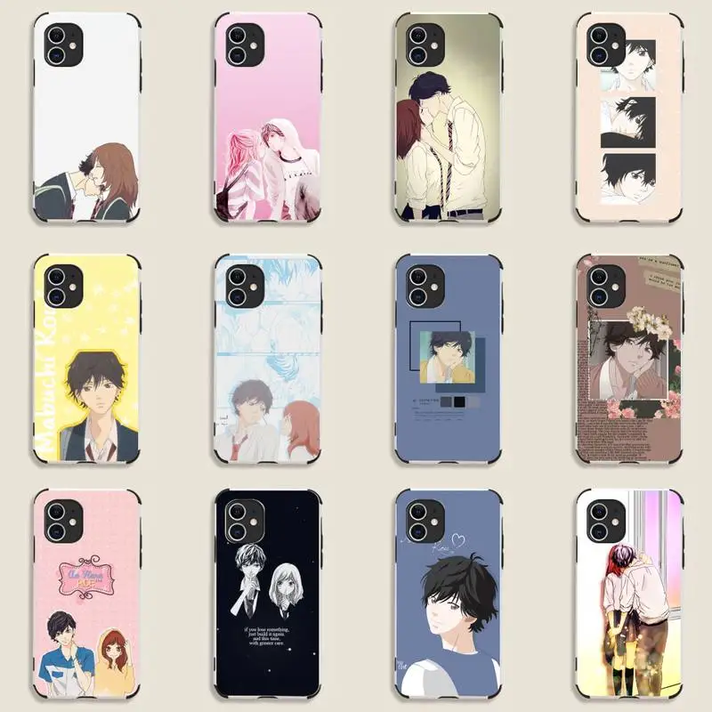 

Ao Haru Ride Love lovely Phone Case Lambskin Leather For iphone 12 11 8 7 6 XR X XS PLUS MINI PLUS PRO MAX Shockproof