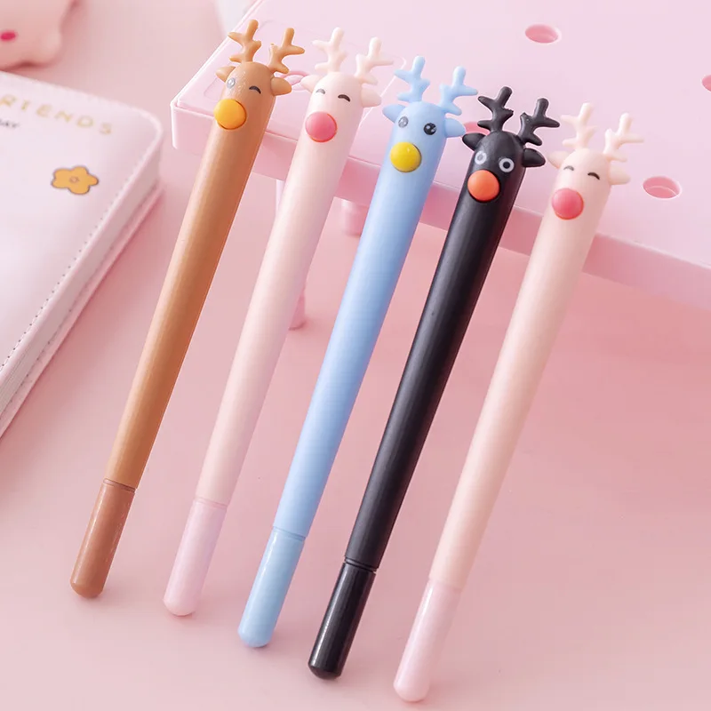 

kawaii school supplies cartoon elk neuter pen Korean stationery for students writing exams with signature pen stationery