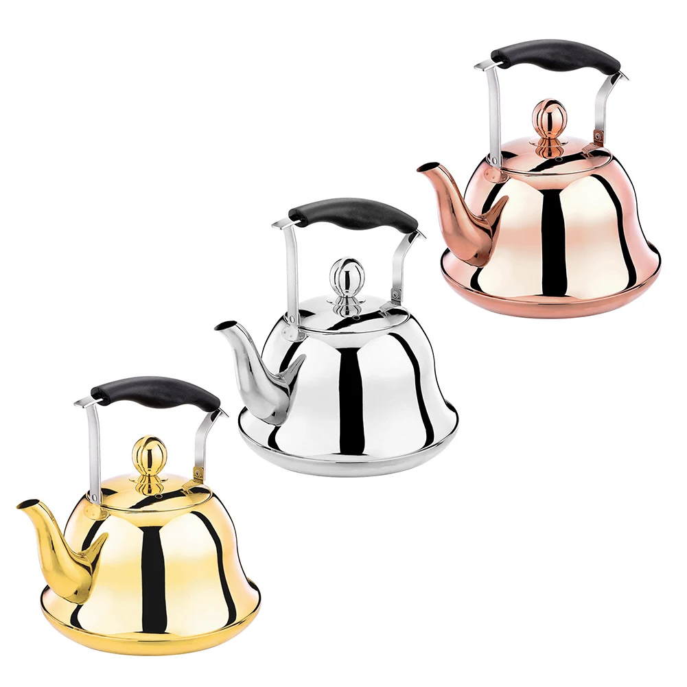 

Whistling Kettle with Infuser Loose Leaf Stainless Steel Teapot Rose Gold Tea Kettle for Stove Induction Stove Copper