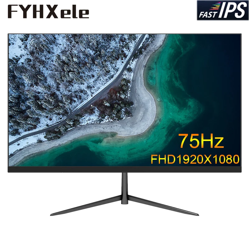 

24inch Computer Monitor PC Monitor FHD 1080P 75Hz 1ms Response IPS Panel VESA 75*75mm Super-Slim HDMI VGA Blue Light Filter