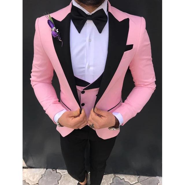

Handsome Groomsmen Wool blend Groom Tuxedos Mens Wedding Dress Man Jacket Blazer Prom Dinner (Jacket+Pants+Tie+Vest) A182