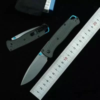 new bm 535 3folding knife mark s90v steel real carbon fiber handle stone washed outdoor camping survival utility knife edc tool