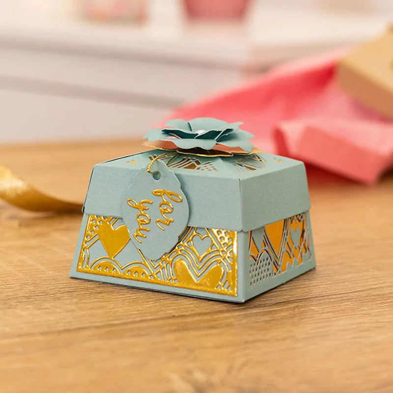 Красивая подарочная коробка Bon Box металлические штампы для резки скрапбукинга