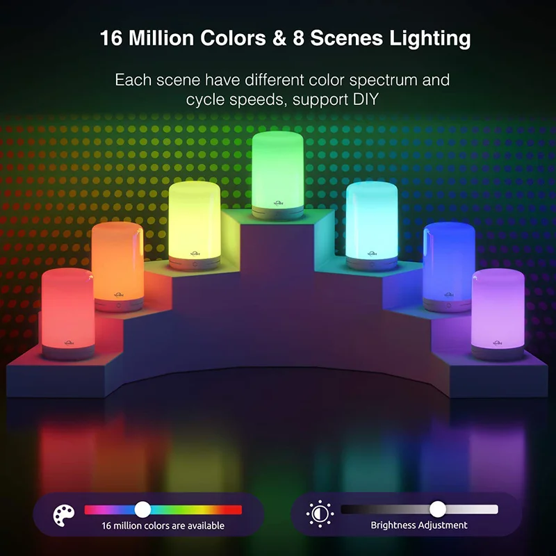 

LED Dimmable Warm White Light 10W NiteBird TUYA Smart Table Lamp Touch Sensor Bedside Lamps Compatible With Alexa Google Home