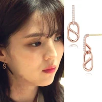 2021 fashion trend han so hee same neverthelessnew small and cute all match womens figure 8 earrings jewerly