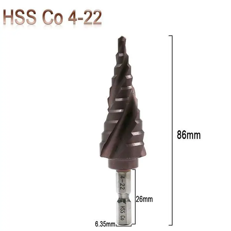 Набор конусных Сверл из быстрорежущей стали Метрическая спиральная флейта резец