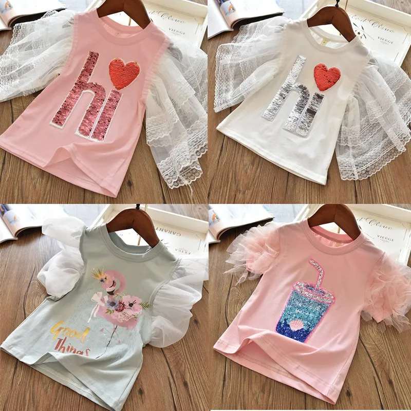 

Летняя футболка с мультяшным принтом для маленьких девочек, новинка 2022, Модные Повседневные детские футболки, одежда для дня рождения, Детс...