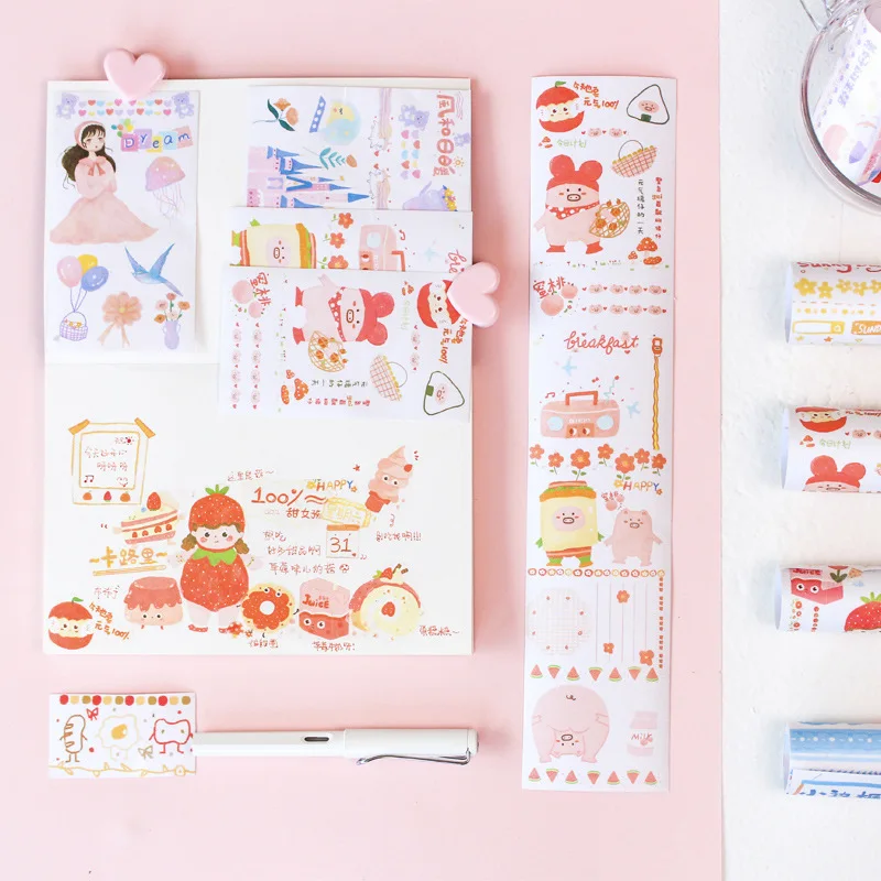 Милая серийная лента для девушек ручная учетная запись коллаж бумажная