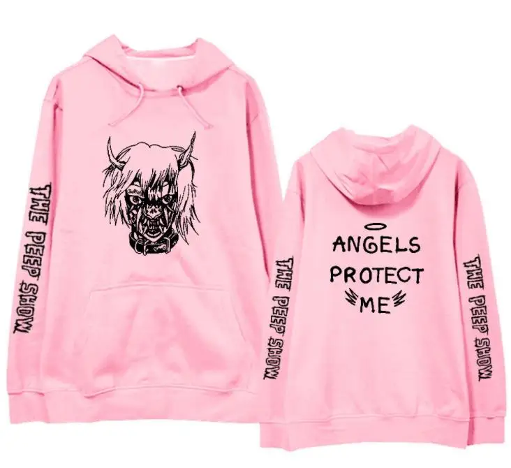 Модный пуловер с принтом lil peep angels protect me same толстовка унисекс на флисе/тонкая