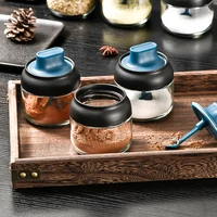 reusable glass condiment bottles modern kitchen herb spice seasoning box food storage containers household products accessories