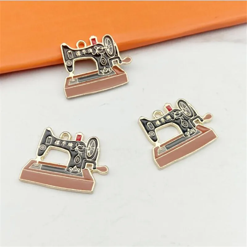 

20pcs/lot New Creative Drip Metal Sewing Machine Charms Connectors for Diy Fashion Earrings Necklace Pendant Jewelry Accessories