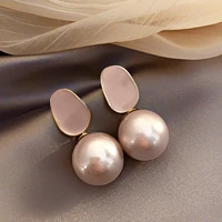 fashion korean enamel pearl earrings for women designer boho elegant gold drop earring trendy jewelry accessories new arrival