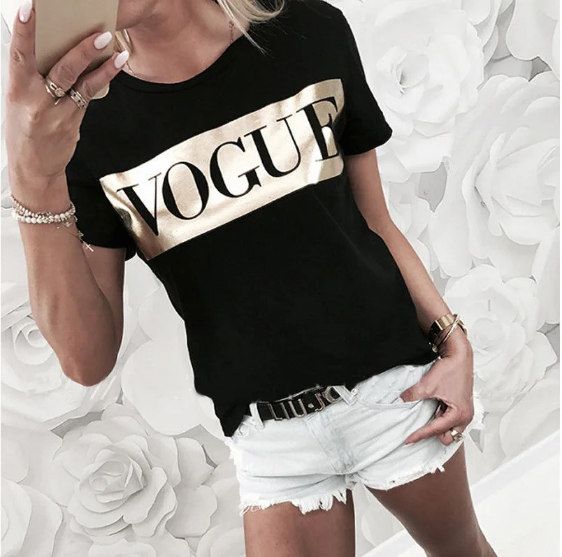 

Summer T Shirt Short Sleeve Printed Letters Women's Top T-shirt Fashion Casual Simple Round Neck Tops For Ladies Streetwear Tops