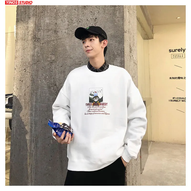 Dropshipping Male Spring O-Neck Long Sleeve Hoodies Mens Causal Streetwear Sweatshirt Baggy Fashion Print Pullover | Мужская одежда