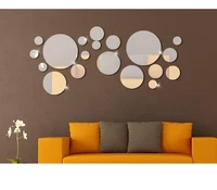 diy 3d circles mirror wall sticker crystal mural decal 3d room paster home decor living room mirrored decorative sticker