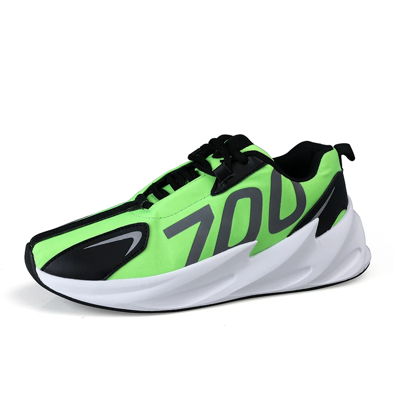 Дизайн Kanye 700 V2 Boost Triple S Sneakers Desi роскошные мужские и женские туфли для папы бежевые черные спортивные кроссовки - Цвет: Зеленый