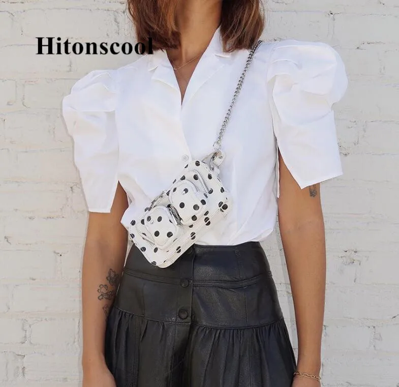 Новые белые женские топы с пышными рукавами и блузки 2020 модная весенне летняя