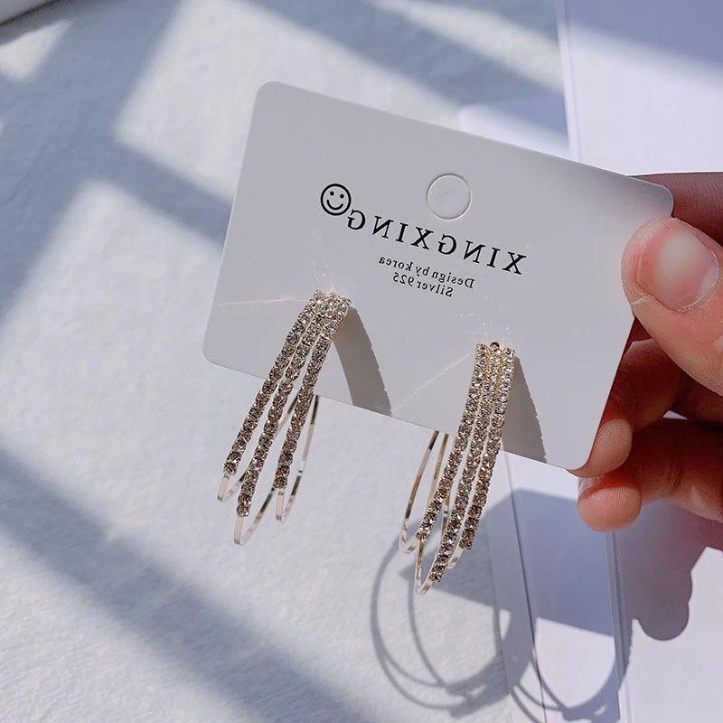 Style8 Golden Модные геометрические серьги с кристаллами для женщин, трендовые квадратные круглые Висячие серьги, золотые серебряные Серьги Brincos Boho Jewlery - Окраска металла: Style8 Golden
