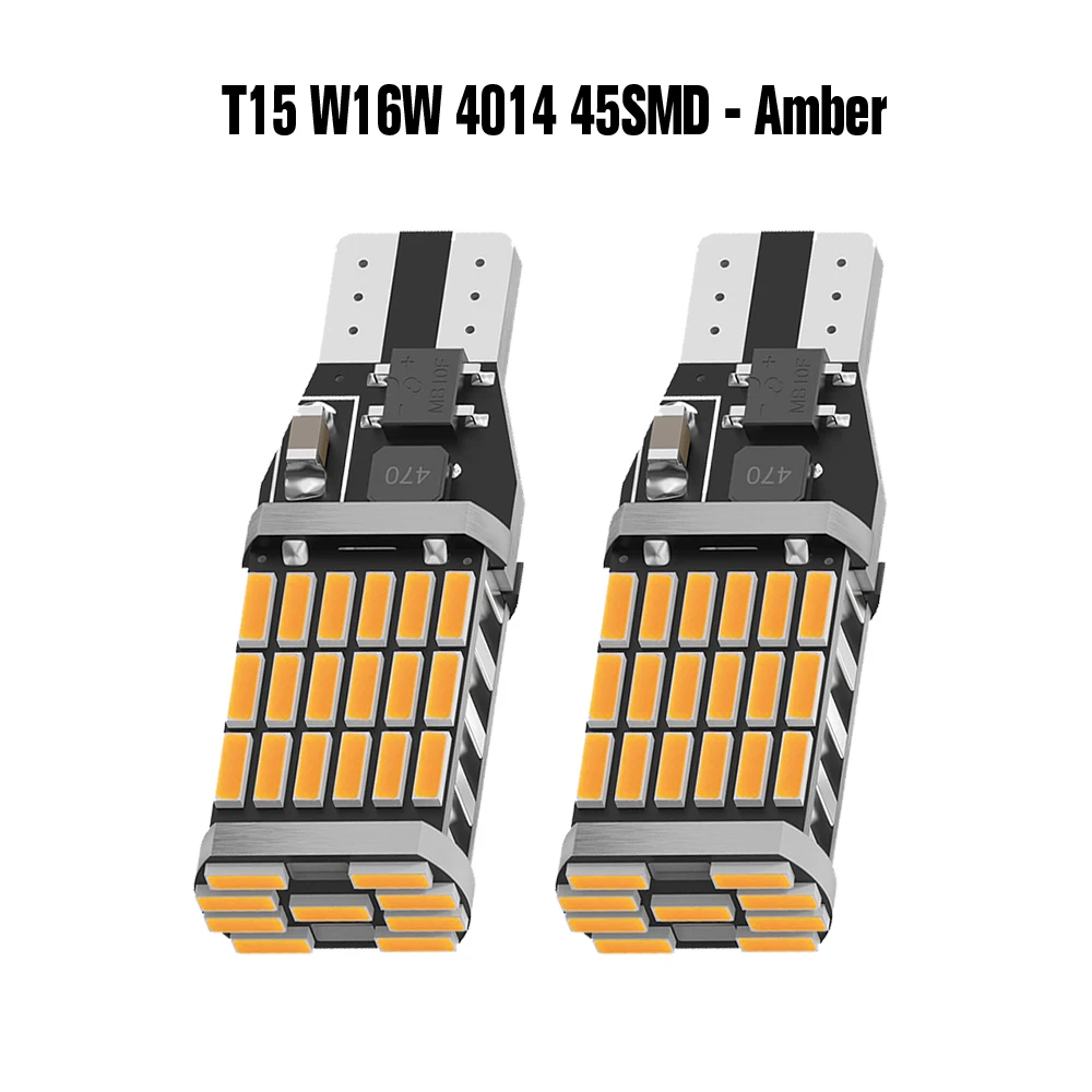 Светодиодсветодиодный лампы заднего хода 2 шт. T15 W16W 920 921 912 Canbus высосветильник 45