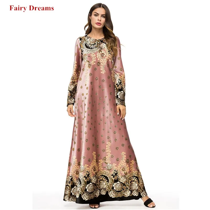 Женское бархатное платье кафтан длинное розового цвета в арабском и стиле