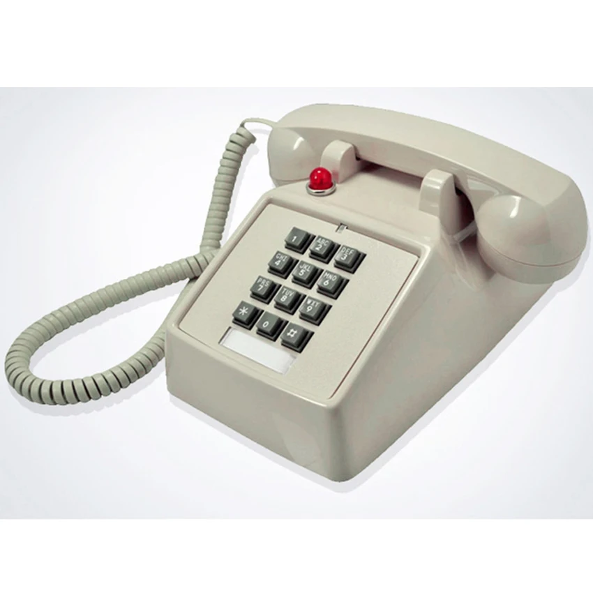 dual line interface corded desk telephone with loud ringer red light flash retro 1 handset landline phone for home office free global shipping