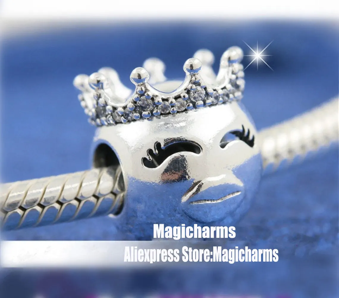 

Очаровательные бусины принцессы из серебра 925 пробы с прозрачным кубическим цирконием подходят для всех европейских ювелирных изделий бра...