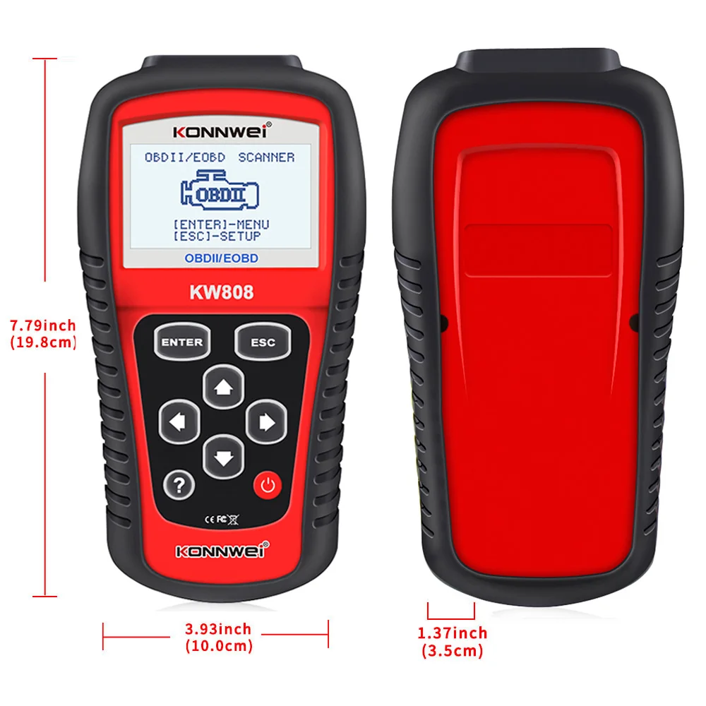 Konnwei KW808 кода неисправностей автомобиля OBD2 диагностический сканер EOBD MIL сбросить